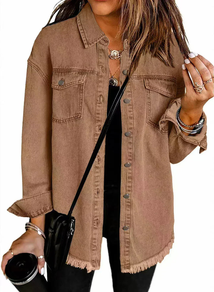 LANA – GERAFELDE HEM KNOP-SHIRT JACKET