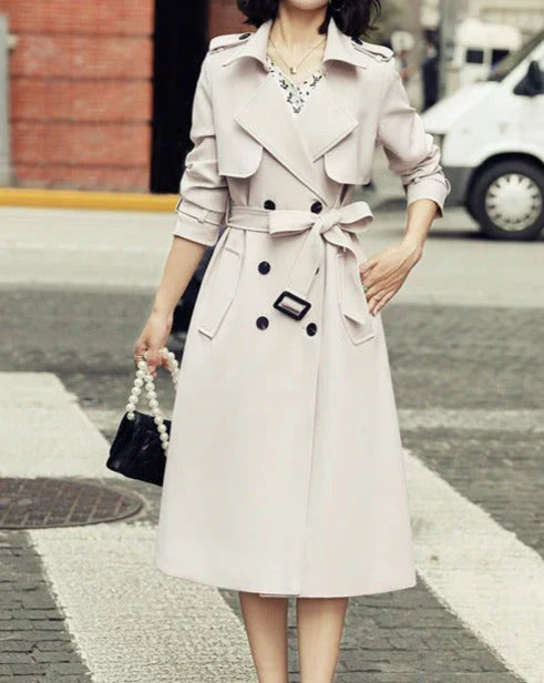 Trenchcoat met Dubbele Rij Knopen