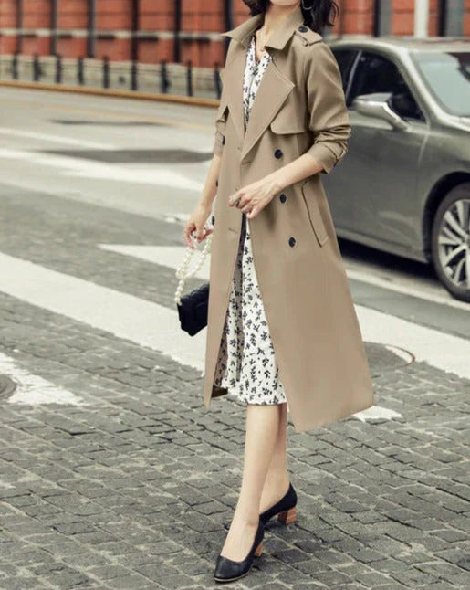 Trenchcoat met Dubbele Rij Knopen