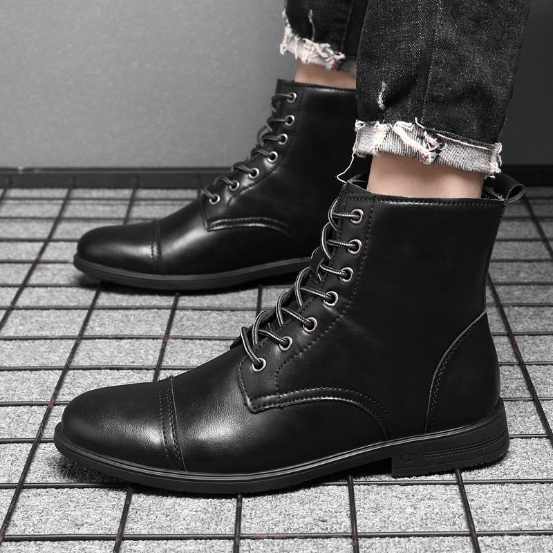 Hugo™ Klassieke Leren Herenboots met Vetersluiting