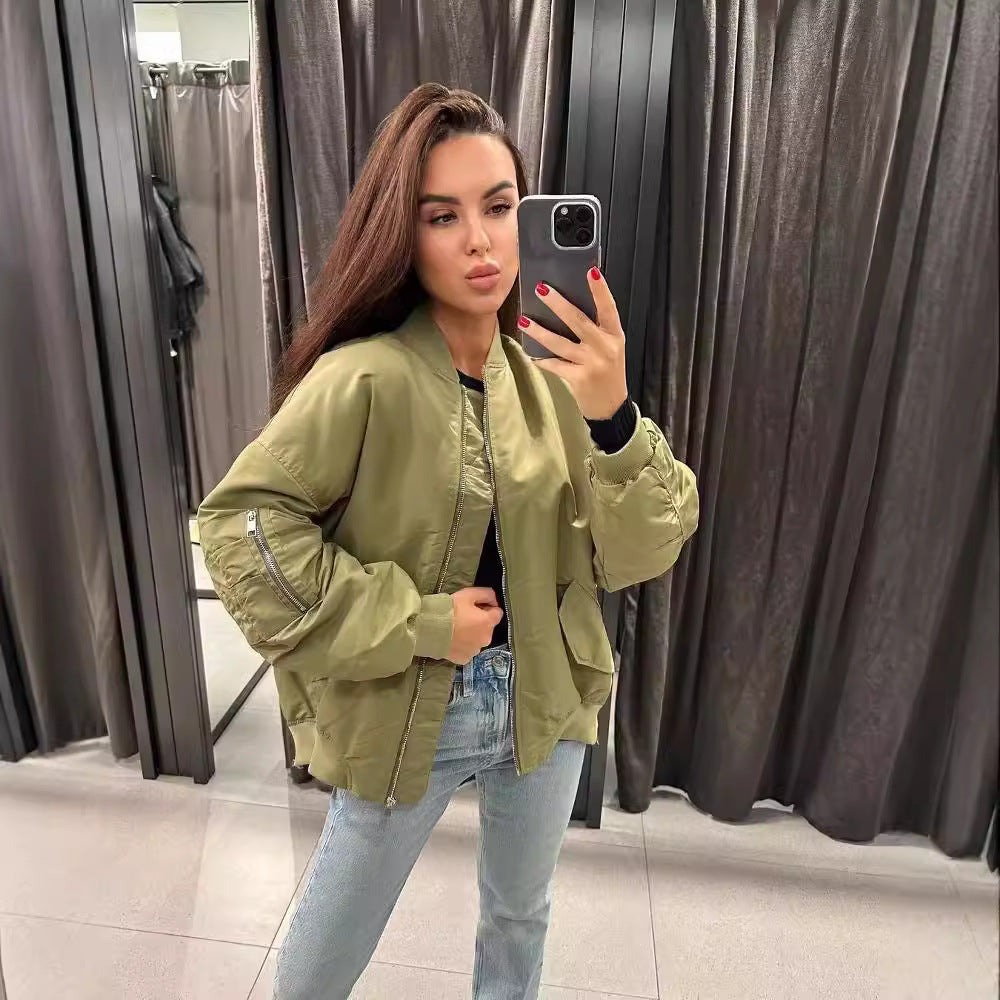 Dames Oversized Bomberjack met Zakjes