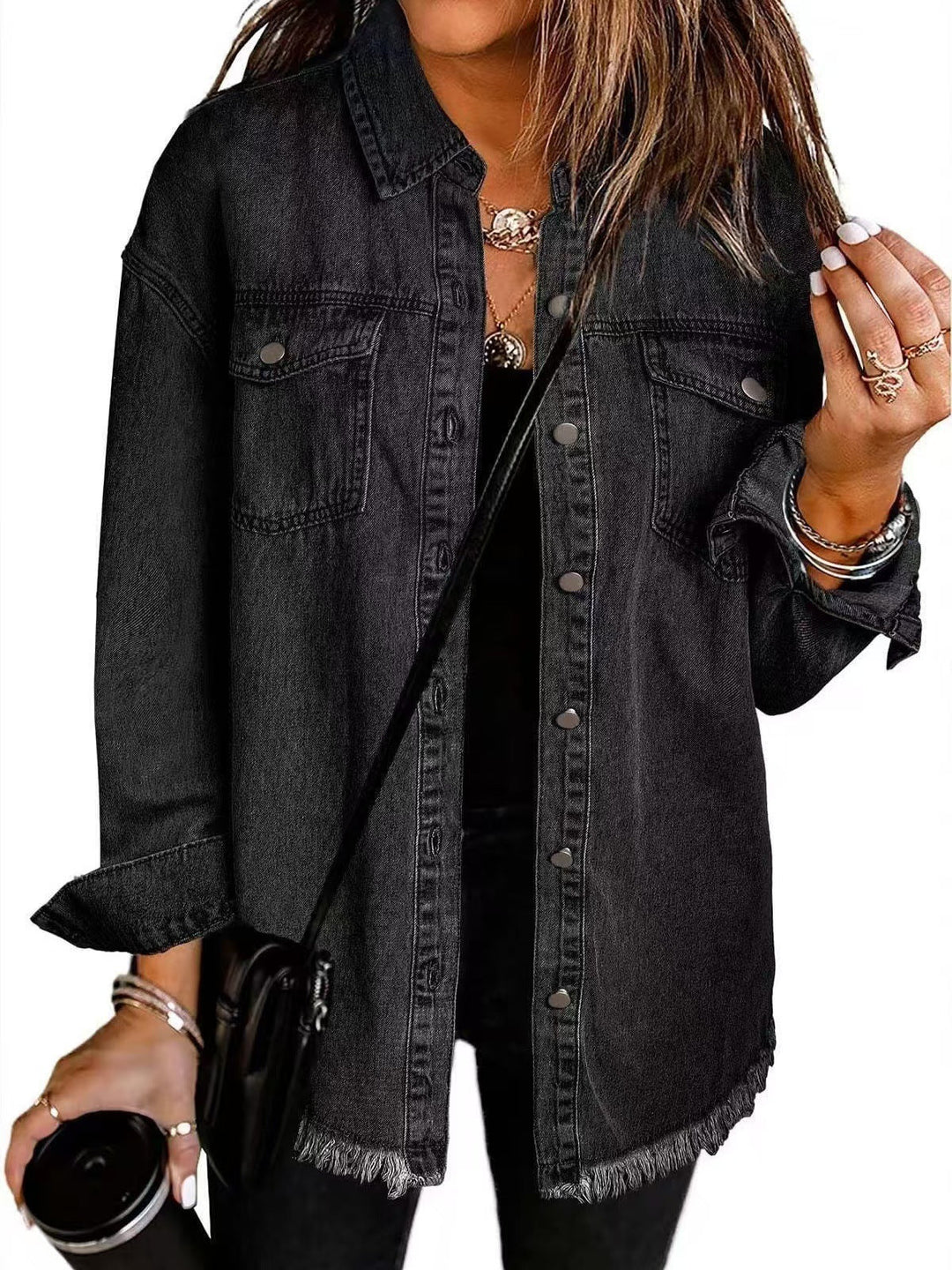 LANA – GERAFELDE HEM KNOP-SHIRT JACKET