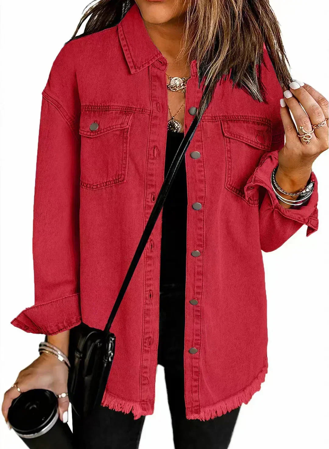 LANA – GERAFELDE HEM KNOP-SHIRT JACKET