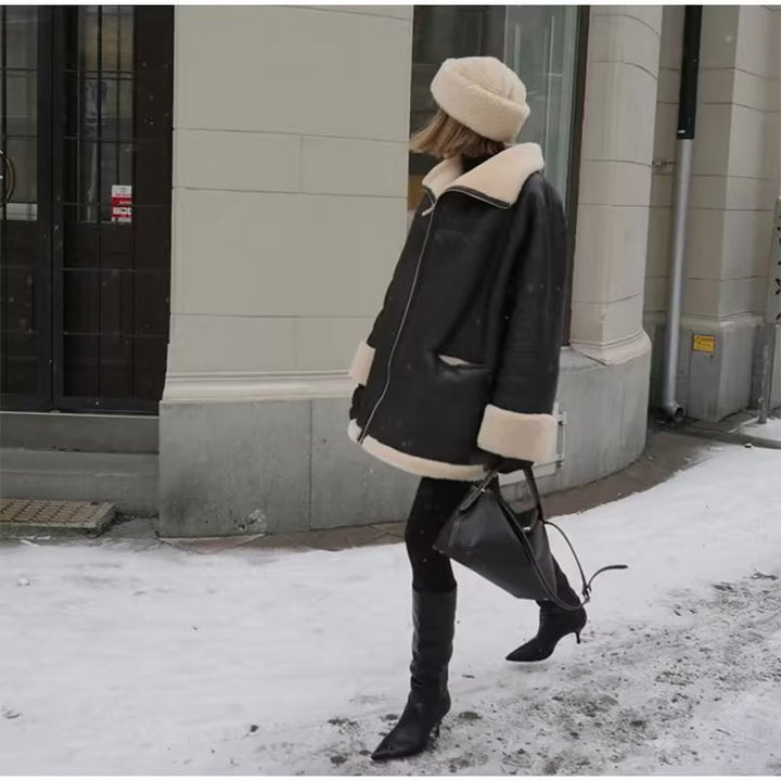Dames Oversized Aviator Blouson met Zakjes