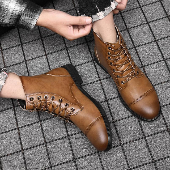Hugo™ Klassieke Leren Herenboots met Vetersluiting