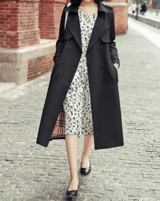 Trenchcoat met Dubbele Rij Knopen