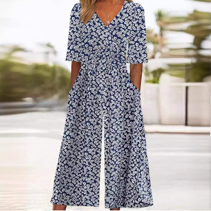 Jumpsuit met Wijde Pijpen en Bloemenprint voor Dames