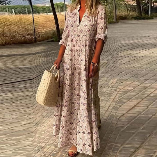 V-hals Boho Jurk voor Dames