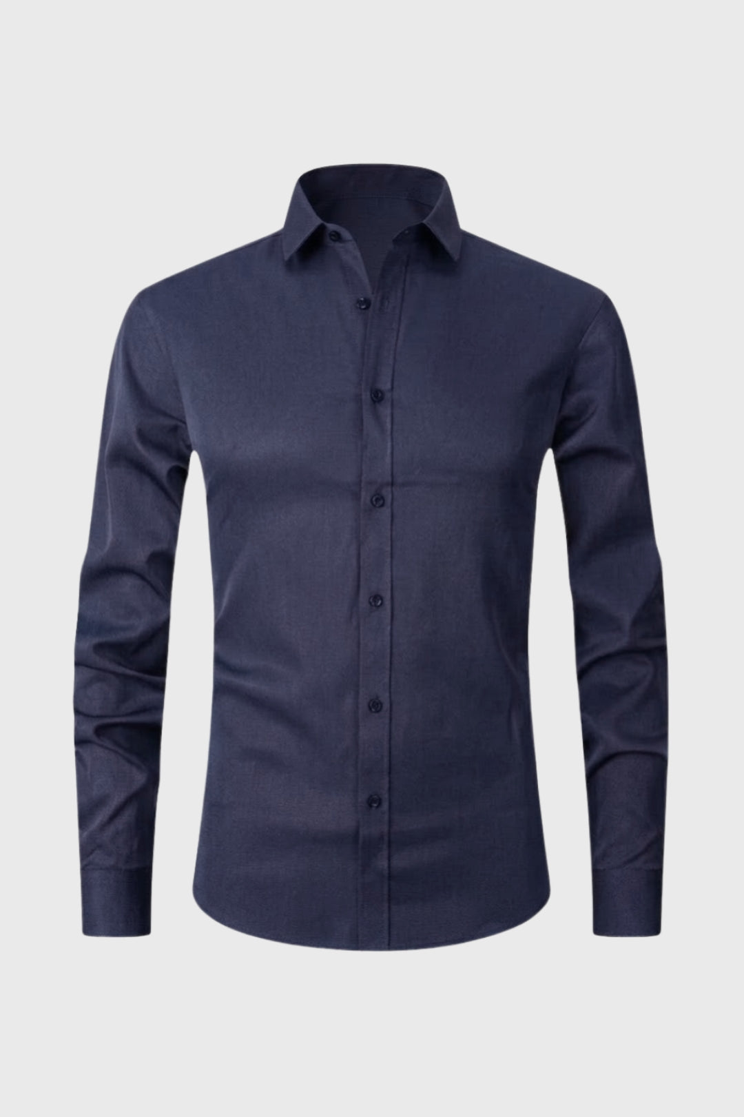 Heren Slim Fit Overhemd met Lange Mouwen en Stretch