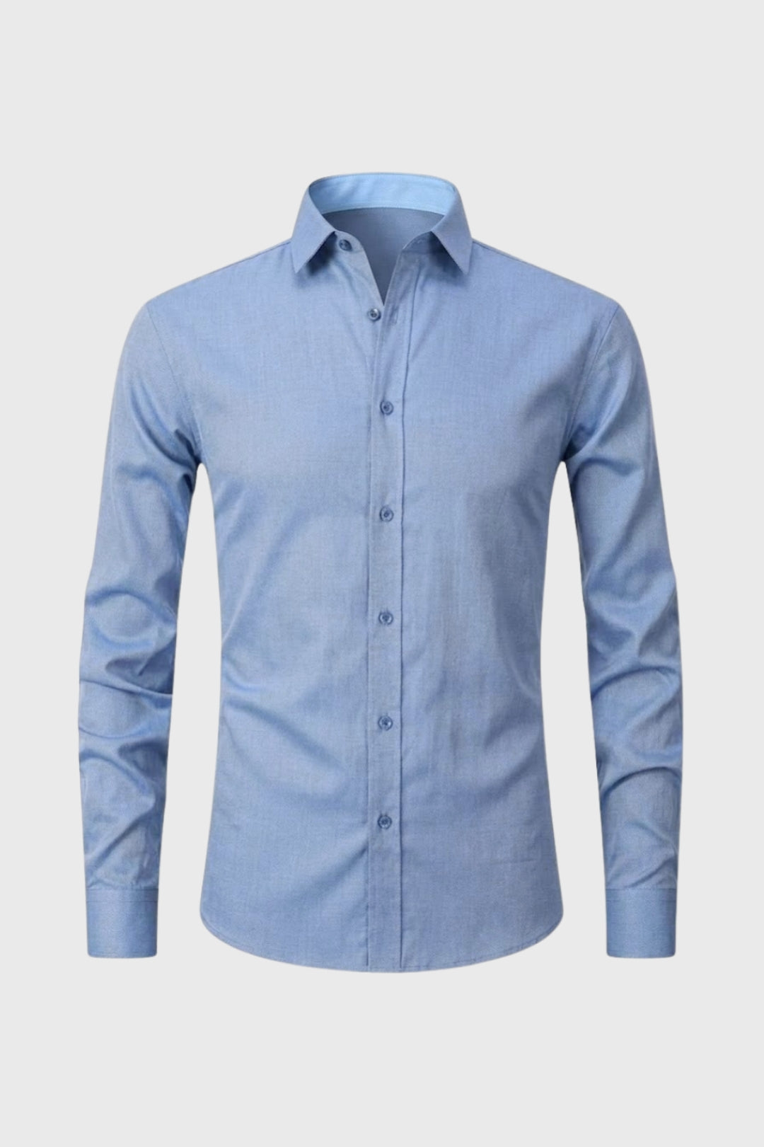 Heren Slim Fit Overhemd met Lange Mouwen en Stretch