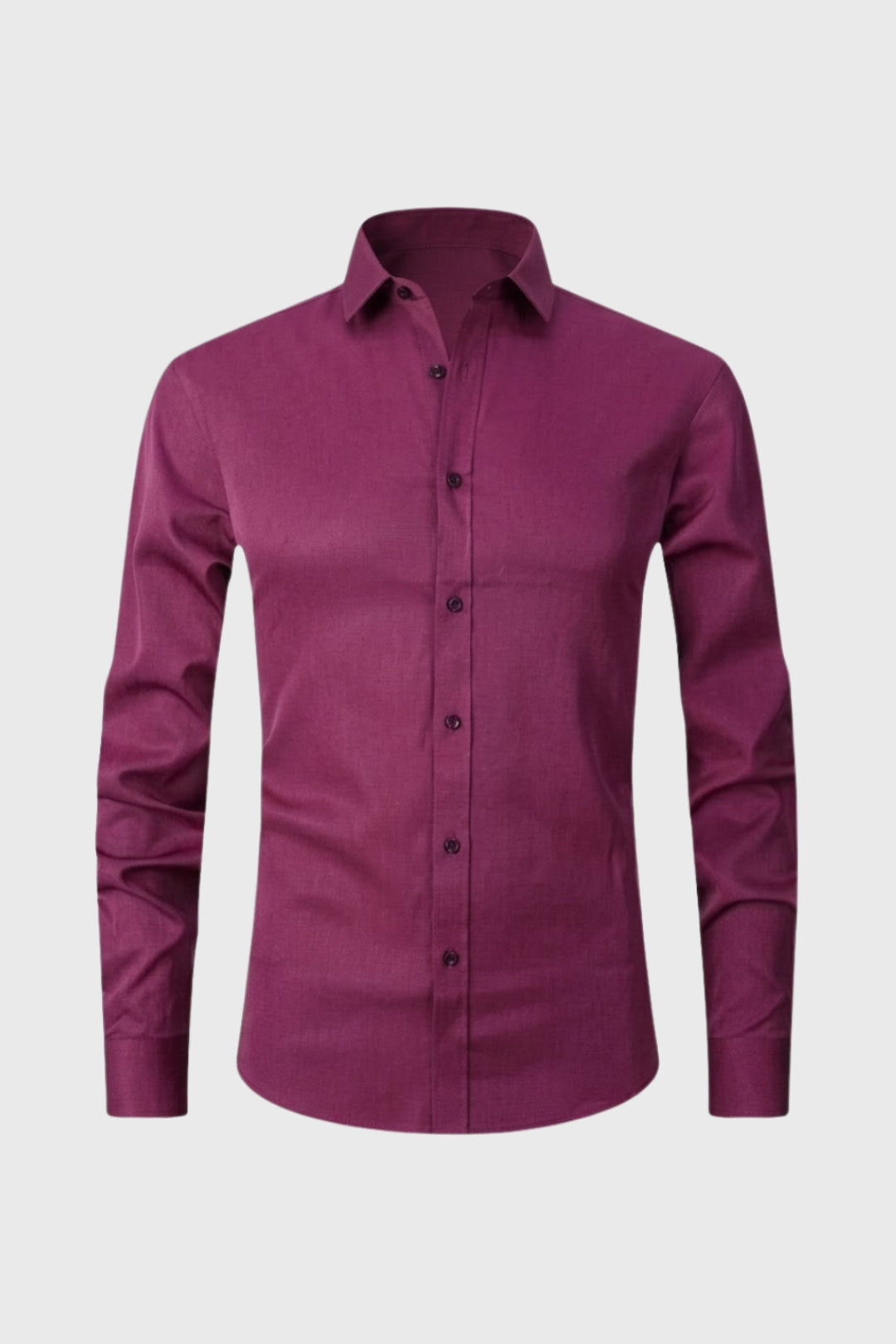 Heren Slim Fit Overhemd met Lange Mouwen en Stretch