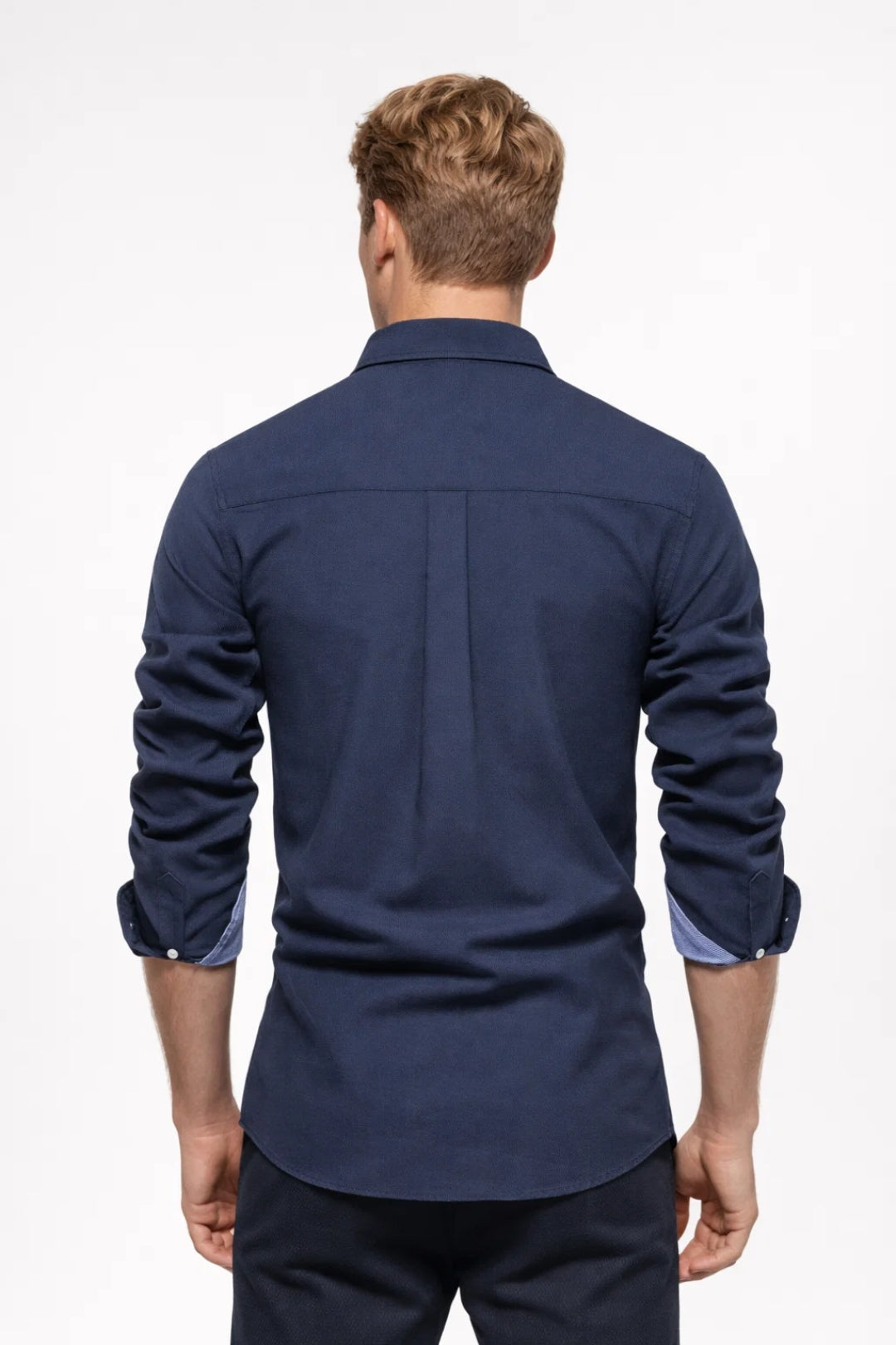 Overhemd Heren - Slim Fit Button-Down met Contrastmanchet | Casual