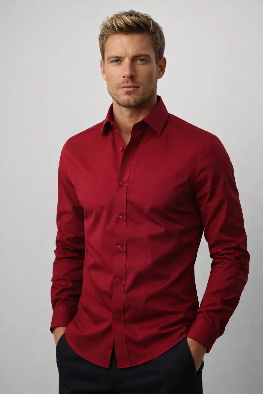 Elegant Overhemd Slim Fit Ademend Comfort