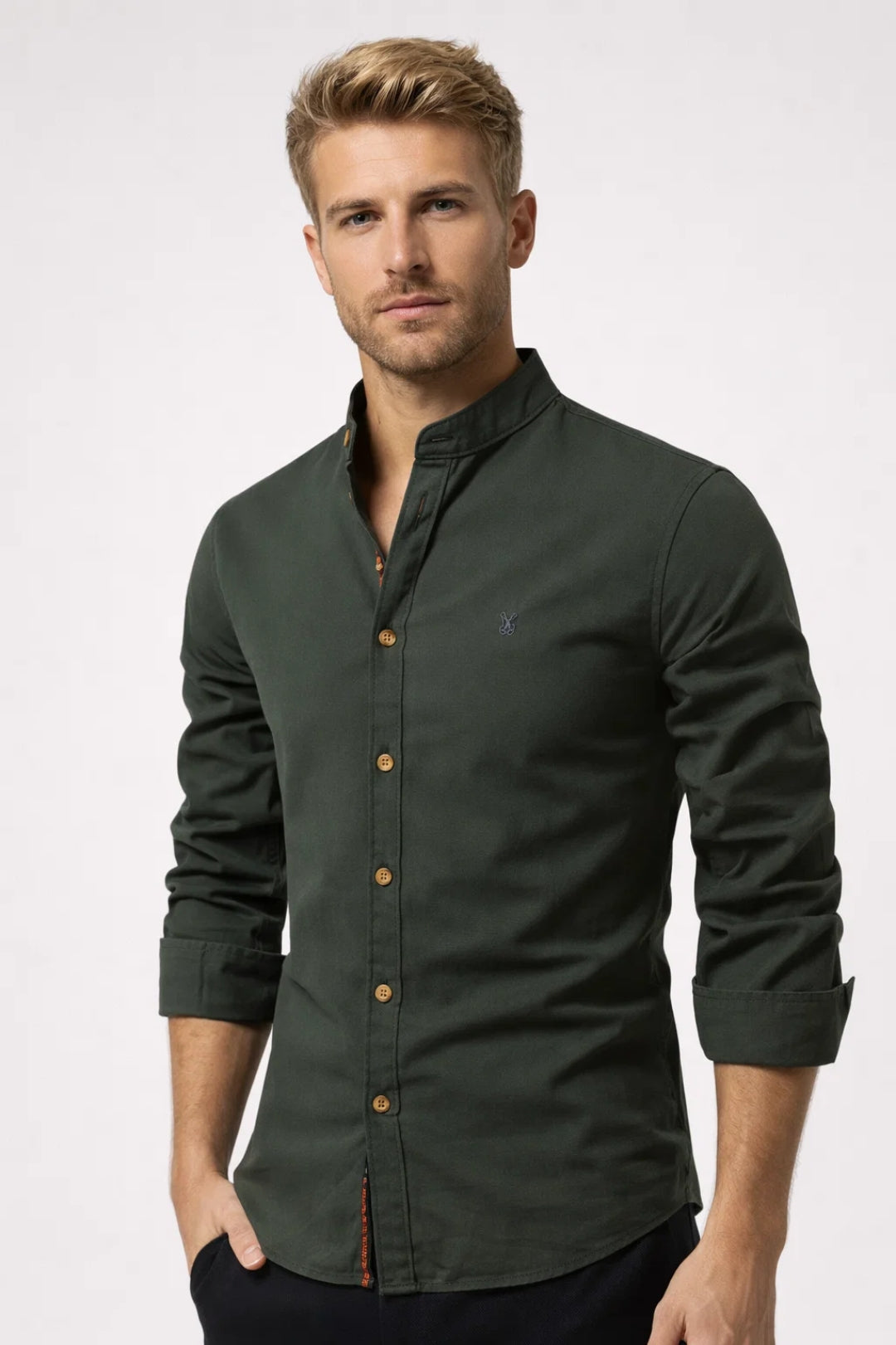 Casual Slim Fit Overhemd met Knopen voor Moderne Look