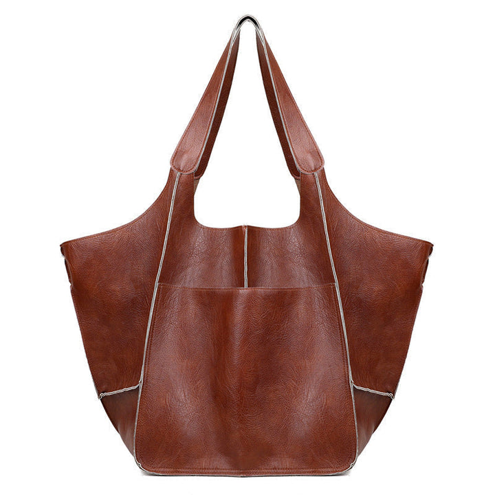 Oversized Leren Vintage Schoudertas