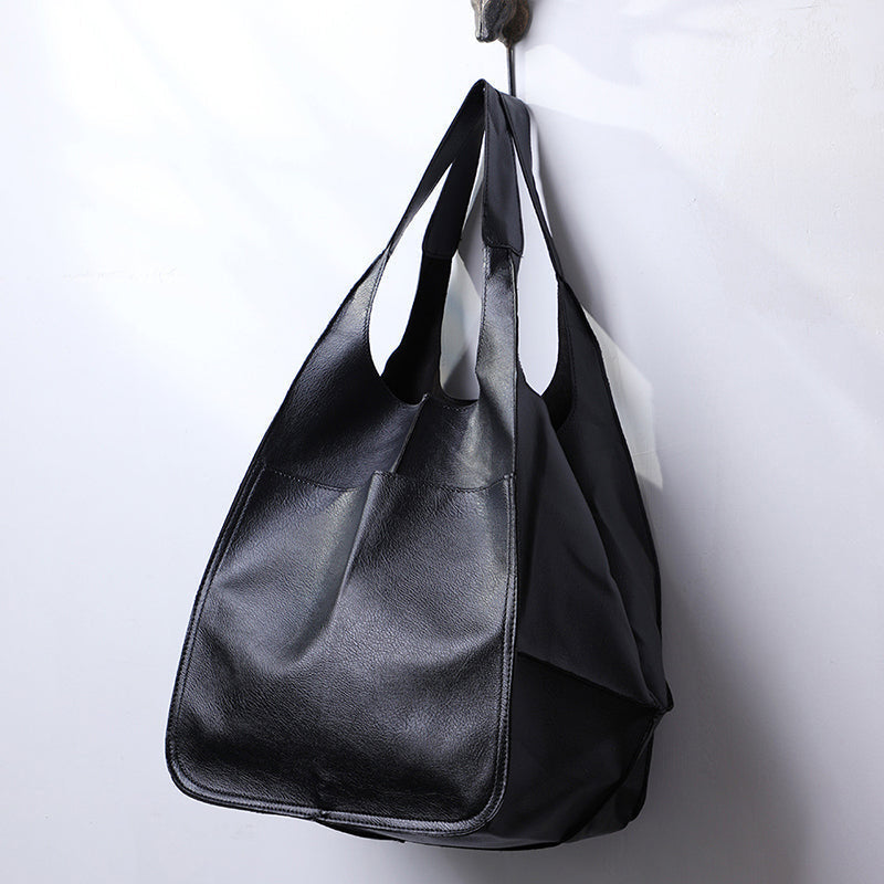 Oversized Leren Vintage Schoudertas