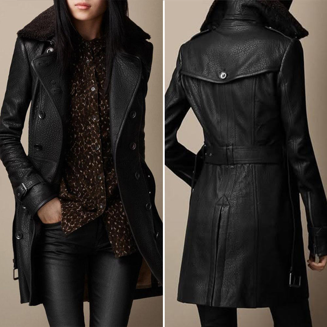 Pauline - Leren Trenchcoat