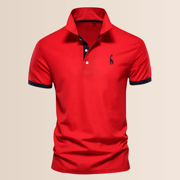 Heren katoenen poloshirt met opstaande kraag