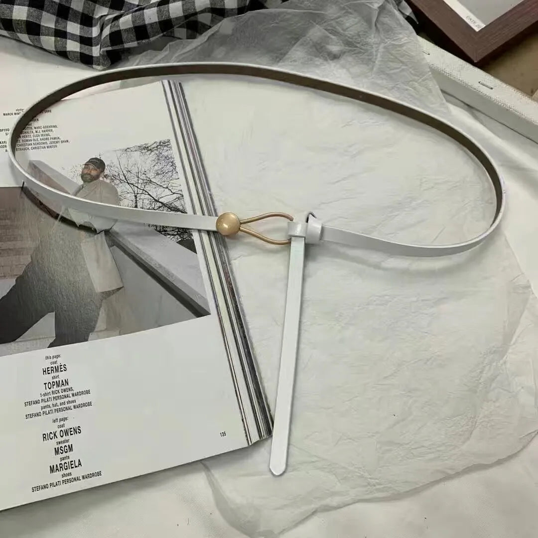 Ronna | Verstelbare Knoop Riem Dames - Gouden Gesp, Elegant en Trendy
