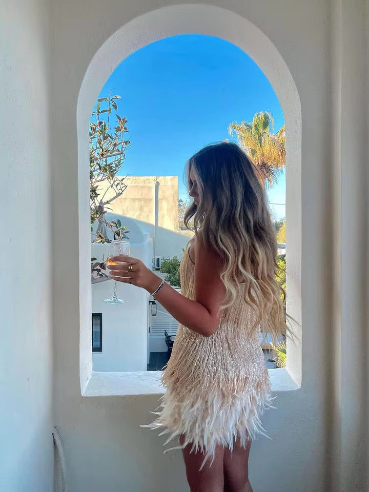 Élora – Luxe veren mini-jurk
