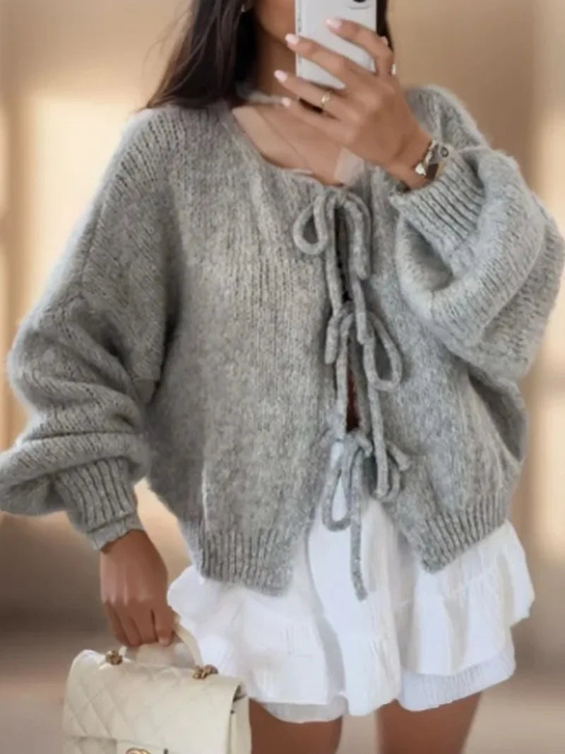 Samantha | Dames Los Gebreid Vest met Striksluiting