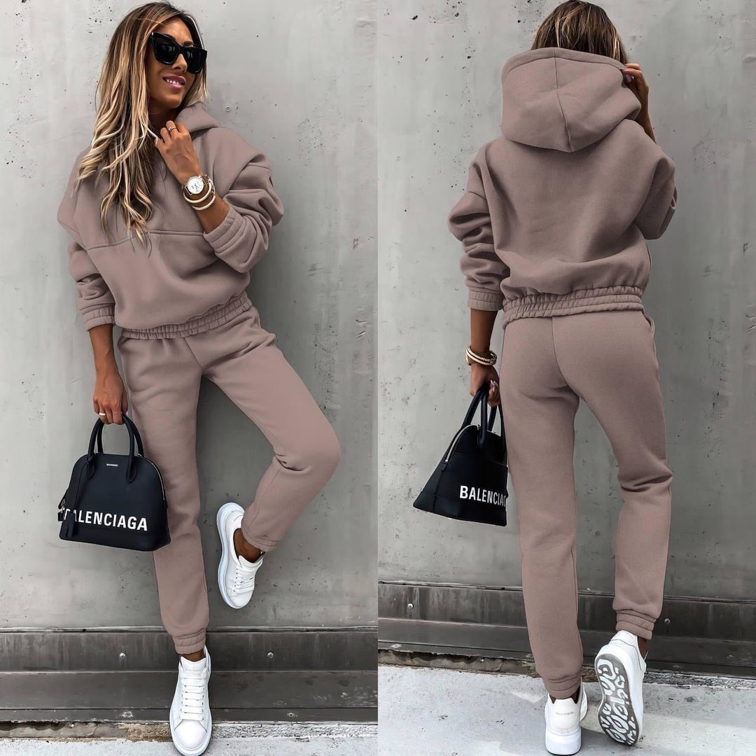 Trendy Capuchon Trui met Joggingbroek Set voor Dames