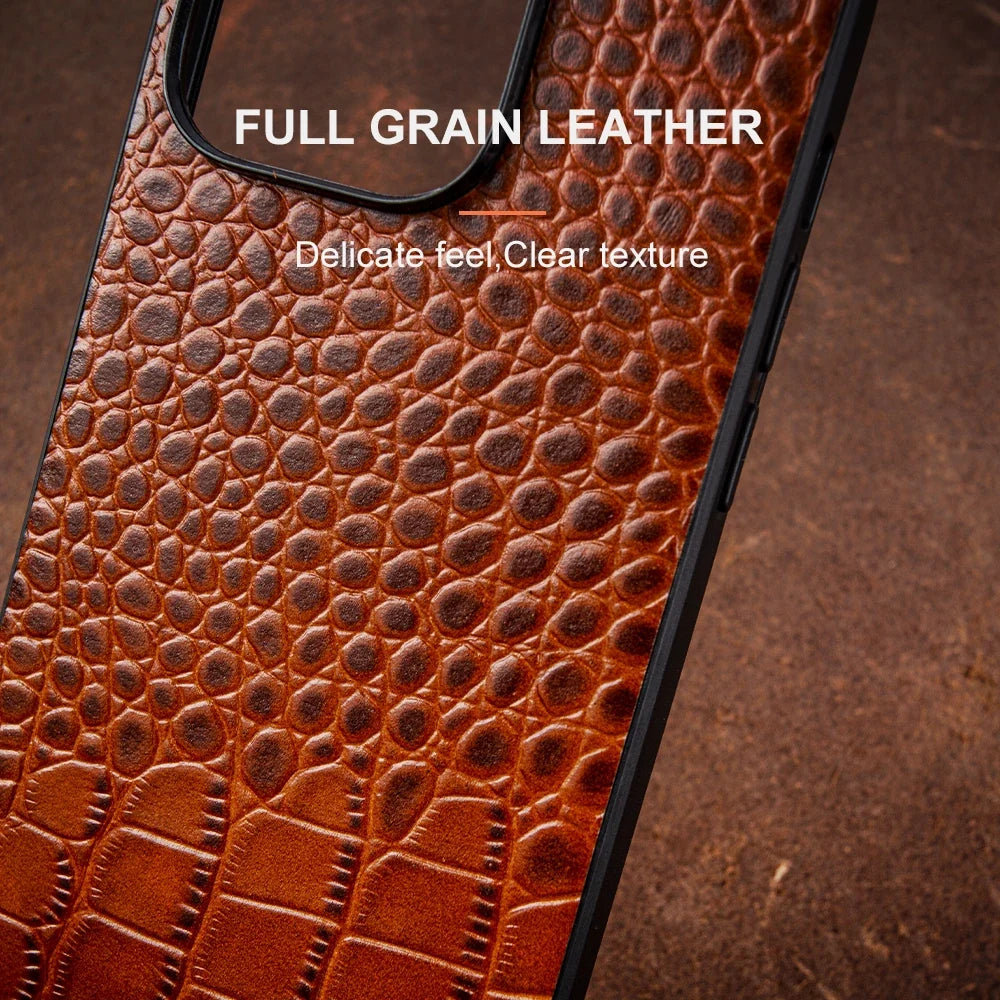 Echte Croc Leren iPhone Hoes