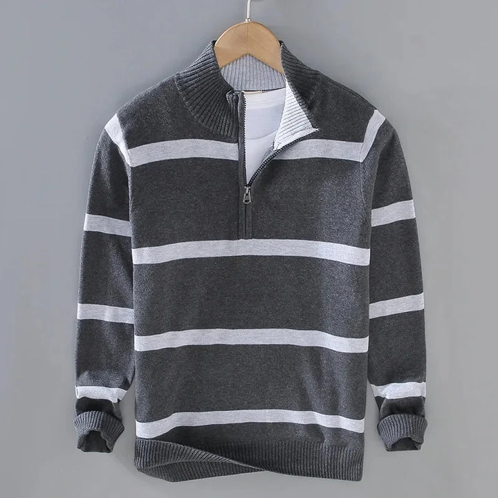 Hiro Katoenen Quarter-Zip Trui