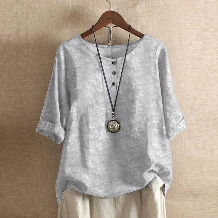 Ruby | Dames Bloemen Print Ronde Hals Top