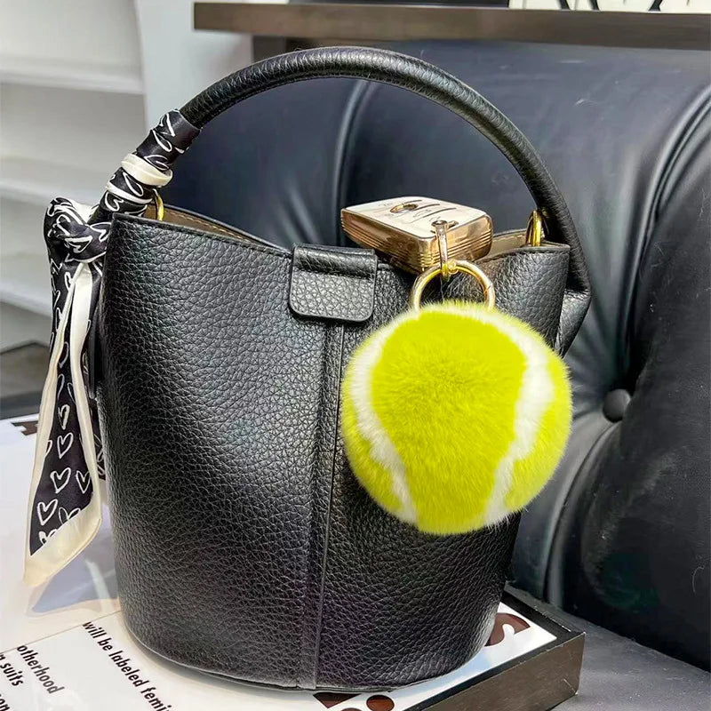 Fluffy Tennisbal Sleutelhanger