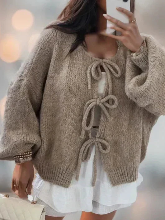 Samantha | Dames Los Gebreid Vest met Striksluiting