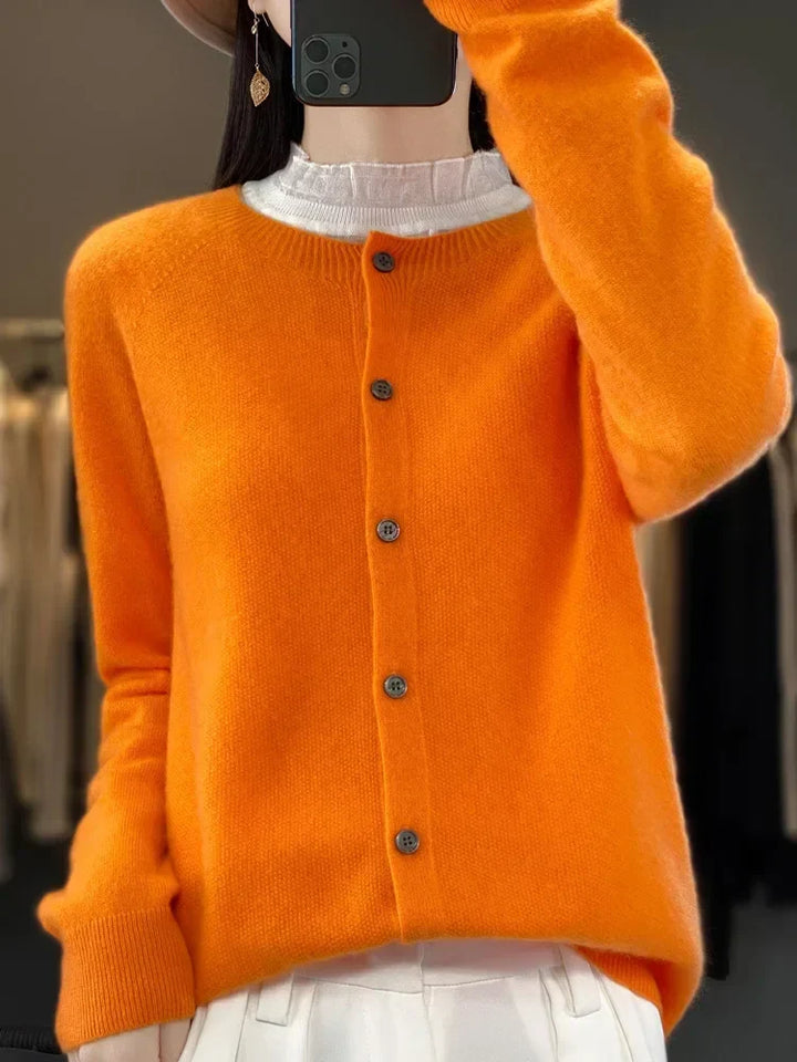 Dames Zachte Lange Mouwen Knopen Trui Cardigan