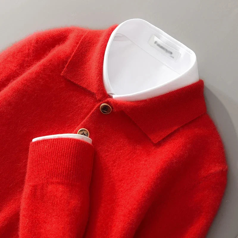 Raiden Cashmere Polo Sweater