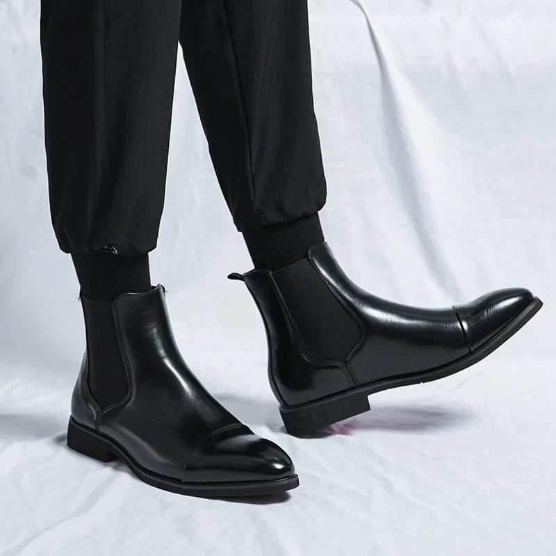 Edgar™ Glanzende Chelsea Boots met Rode Zool