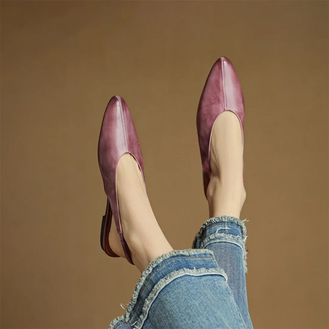 Amelie Echt Leren Slingback