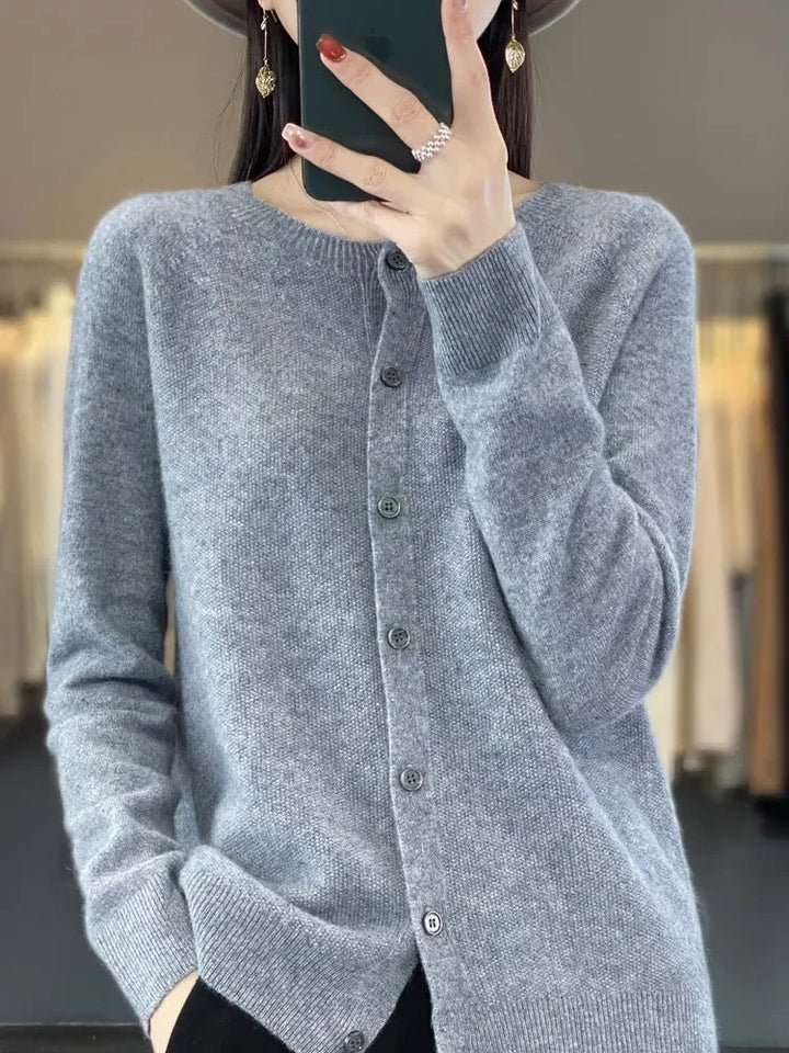 Dames Zachte Lange Mouwen Knopen Trui Cardigan