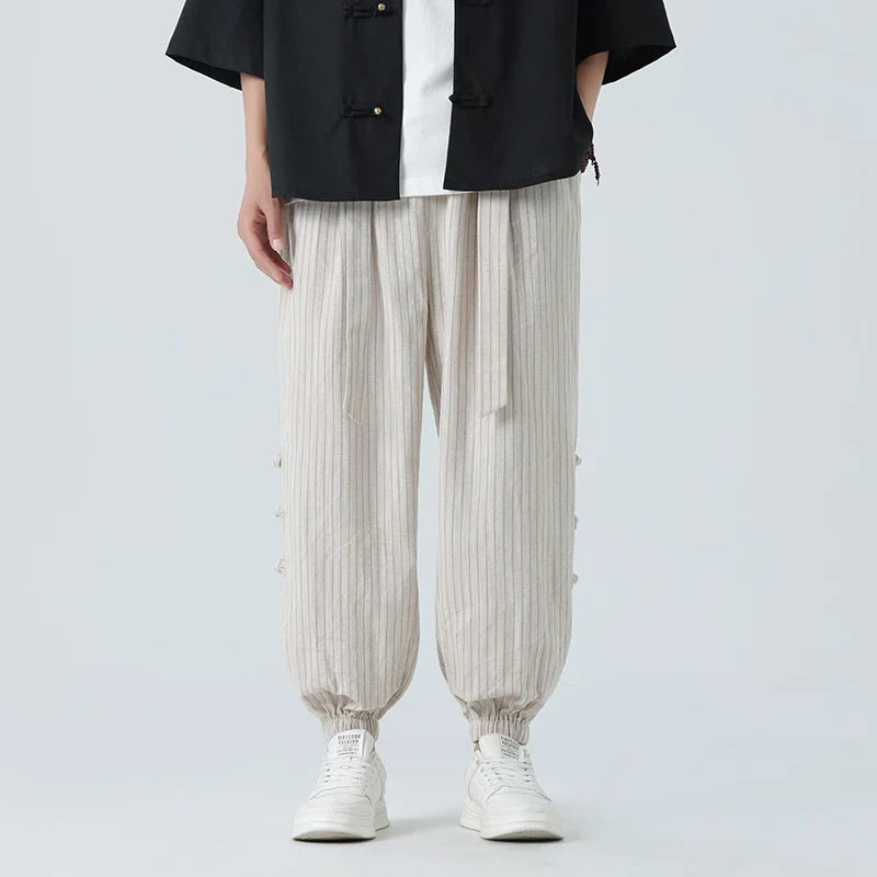 Kyoto Comfort Katoenen Linnen Broek