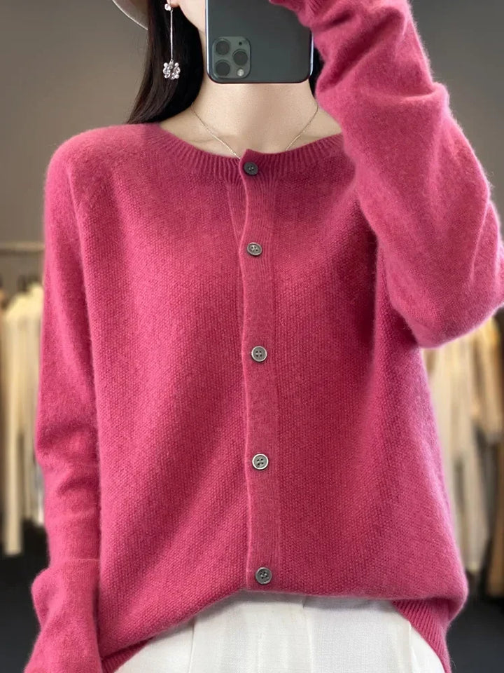 Dames Zachte Lange Mouwen Knopen Trui Cardigan