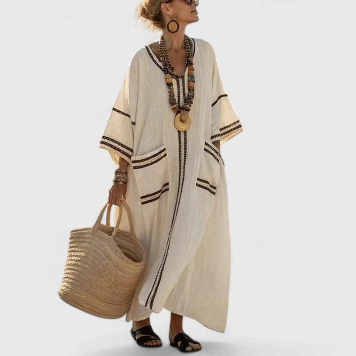 Savannah | Dames Losse Pasvorm Zak Maxi Jurk