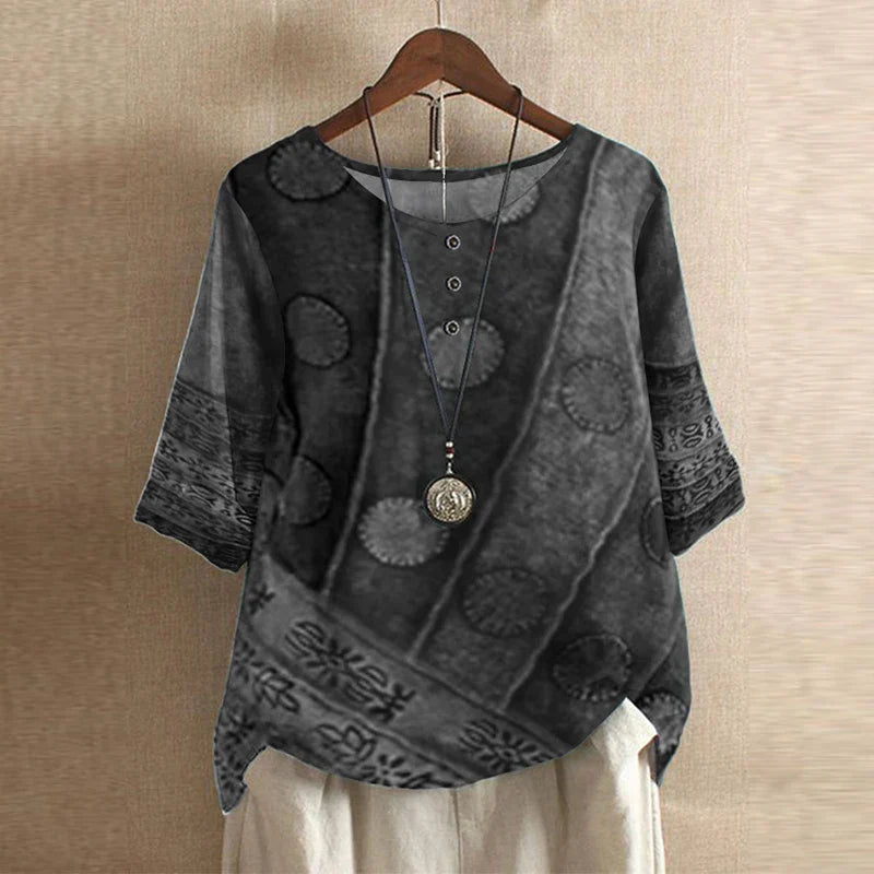 Ruby | Dames Bloemen Print Ronde Hals Top
