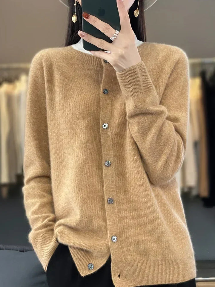 Dames Zachte Lange Mouwen Knopen Trui Cardigan