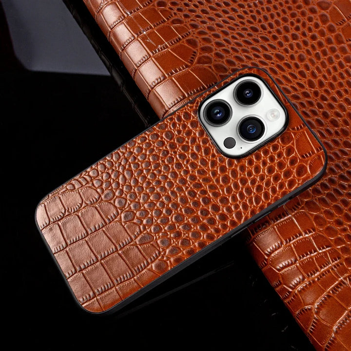 Echte Croc Leren iPhone Hoes