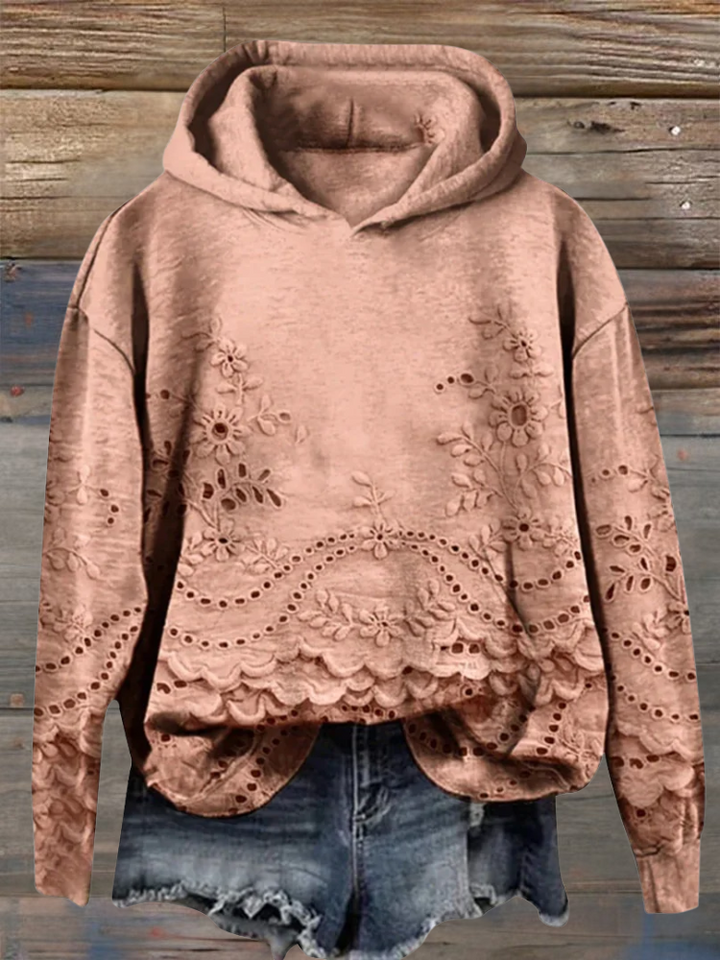Regine - Gezellige Hoodie met Bloemenprint
