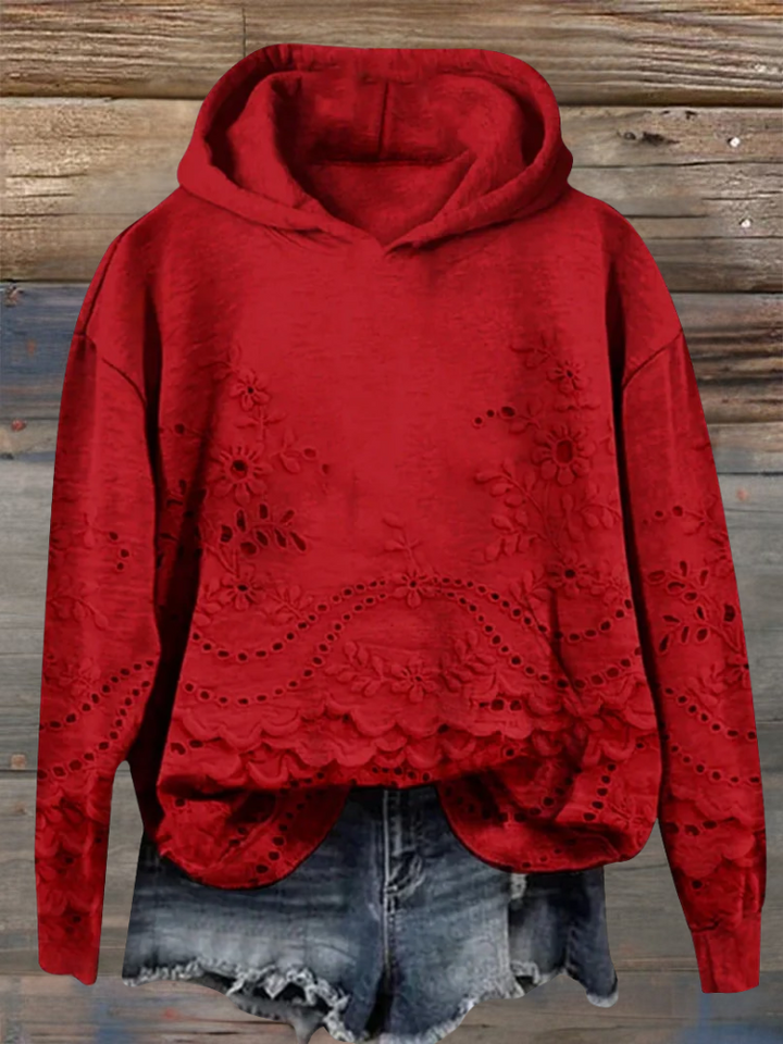 Regine - Gezellige Hoodie met Bloemenprint