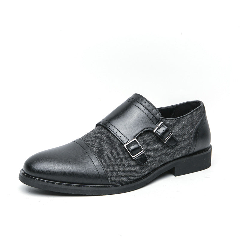 Winston Dubbele Gesp Leren Schoenen