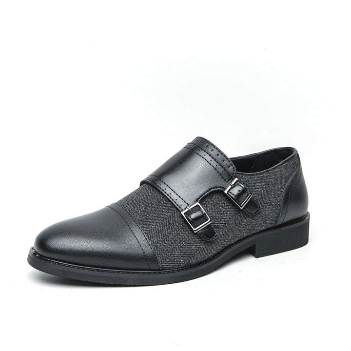 Winston Dubbele Gesp Leren Schoenen