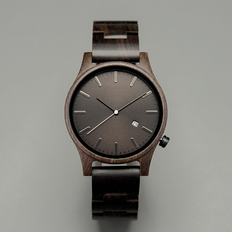 Elias Walnoten Houten Kwarts Horloge