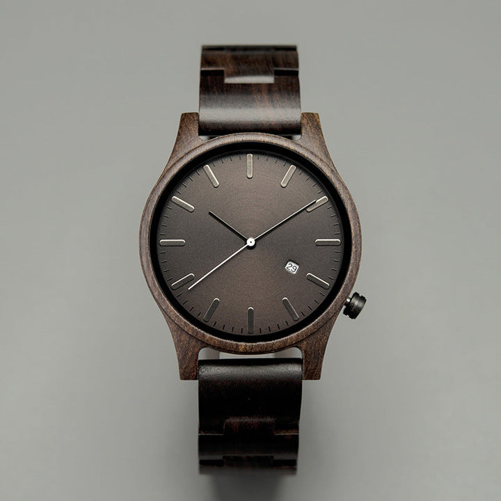 Elias Walnoten Houten Kwarts Horloge