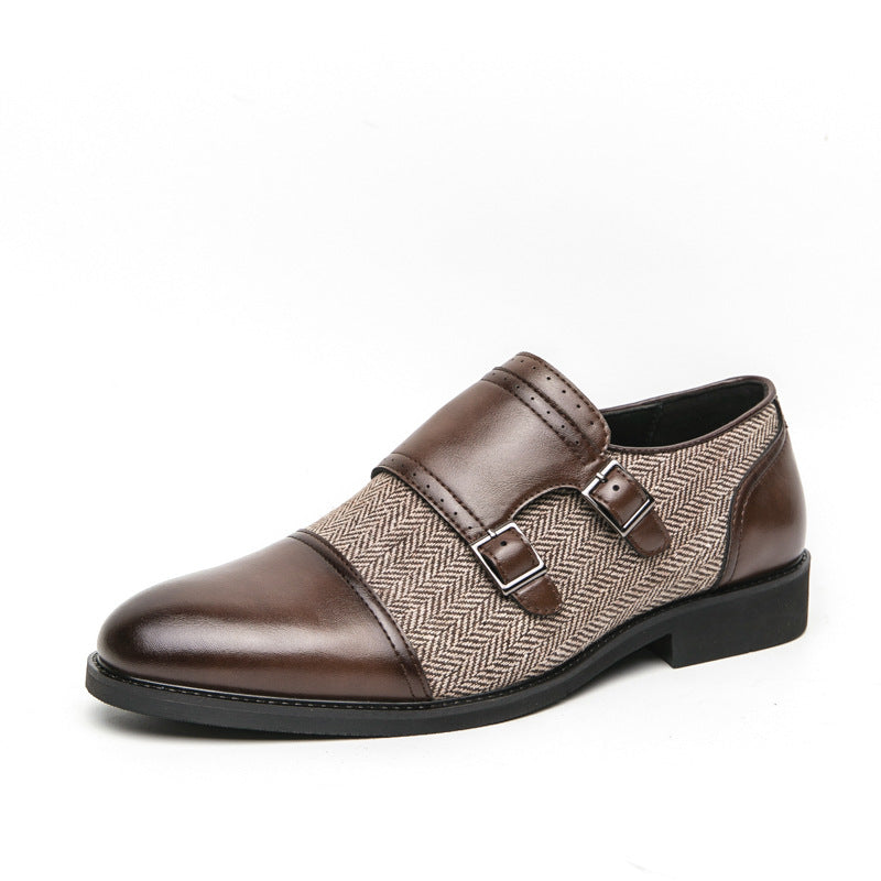 Winston Dubbele Gesp Leren Schoenen