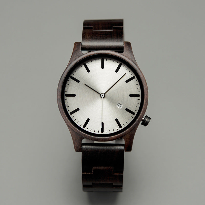 Elias Walnoten Houten Kwarts Horloge